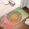 Mattor Flower of Life Vintage Geometric Mandala Doormat Anti-Slip Kitchen Badrummatta Toalett golv Dörr sovrum Entré mattan