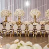 Rental Fancy Gold Stainless Steel Wedding chair for Restaurant and Banquet with Round Back