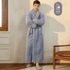 Women's Sleepwear 2024 Autumn Winter Thickened Warm Plus Size Couple Dressing Gown Beauty Salon Health Club's Style Knee-Length Luxury Noble