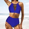 Vrouwen Badmode Bikini Vrouwen Push Up Hoge Taille Sexy Set Tweedelige Beachwear Vrouw Effen Badpakken Badpak 2024