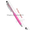 Шариковые ручки оптом Fine Crystal Pen 1 мм модный креативный стилус для сенсорного письма канцелярские принадлежности для офиса и школы шариковая ручка черный Dbc Drop Dh9Ef