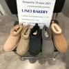 Diseñador Clásico Ultra Mini Botas Botas de nieve Plataforma Mujeres Hombres Piel Piel de oveja Tasman Tazz Chesut Arena Mostaza Semilla Beige Driftwood 819