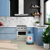 Kitchen Storage Gas Tank Base Plant Tray With Wheels Can Stainless Steel Practical Stand Collecting Round