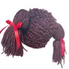 Bérets Kid Pigtail Crochet Cap Laine Tricoté Tresse Chapeau Pographie Accessoires