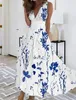 Casual Dresses Vestidos Summer Women Dress 2024 Elegant Party Sleeveless Long Robe Sexy Bohemian Print Sundress