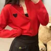 Tasarımcı Kadın Kazak 2024 Moda Sweaters Kalp Göz Nakış Hardigan Hoodies Lady Sweatshirt Mektupları Yüksek Sokak Elemanları Sweaters Yüksek Kalite
