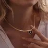 Collane con ciondolo 2024 Collana colorata con lettera a cuore dalla A alla Z. Catena da donna con iniziali classiche in acciaio inossidabile per regalo di gioielli