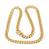 Correntes Correntes Cuba 18K Torneira de Ouro Fivela de Aço Inoxidável Densidade de Titânio 8mm / 10mm / 12mm / 14mm / 16mm Miami Cuban Link Mens Drop Delivery Dhwvi