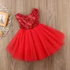 Vestidos de menina princesa crianças vestido de bebê para meninas fantasia casamento sem mangas lantejoulas festa aniversário batismo verão