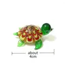 Figurines décoratives Personnalisé Mignon Verre Tortue Miniature Figurine Japon Style Dessin Animé Mer Animaux Ornements Aquarium Fish Tank Kawaii Décor