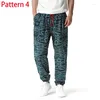 Calças masculinas moda impressão algodão linho corredores hip hop streetwear harem sweatpants homens casual hippie respirável calças masculinas