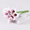 装飾的な花20pcs calla lily fake white weddingbouquet人工本物のタッチラテックスホームバースデーパーティー装飾