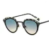 Zonnebril Mode Cat Eye Dames Luxe Vintage Merk Designer Blauw Geel Tinten Brillen Heren Zonnebril met klein frame