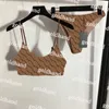 Luksusowe kantar stanik stanika stanika kobiet Dwuczęściowy litera stroju kąpielowego wydrukowana odzież bikini