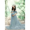 Maternity Pography Props Shooting Accessories Dress for Po Shoot Lace Pregnant Women Tail Short Sleeve 240122