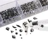 Mine Black Fancy Crystal Nail Rhinestones Luxe nagelonderdelen Edelstenen Stenen 3D Plaksteenvormige Diamanten Glas Nail Art Decoraties 240202