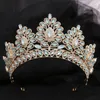 Pinces à cheveux baroques vintage or AB couleur strass couronnes de mariée cristal forêt opale diadèmes diadème robe de mariée bijoux accessoires