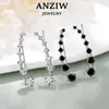 Dangle Oorbellen Anziw 7 Ster Oor Klimmer Volledige Moissanite Stud Crawler 925 Zilveren Manchet Haak Voor Vrouwen Meisjes 2024 Sieraden geschenken