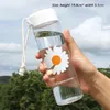 Bouteilles d'eau 500 ml Daisy en plastique bouteille transparente sans BPA Sports de plein air tasse tasse étudiant Portable avec corde