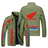 Felpe con cappuccio da uomo 2024 Giacca da moto da uomo Honda Red Wing HRC Logo stampato Giacca a vento Moda Trendy Bomber Abbigliamento Cappotto