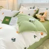 Light Luxury a Maternal and Infant Class Washed Cotton Linen Fourpiece Quilt Set Single Student Dormitory Bed Sheet 3piece 240131