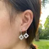 Pendientes de tuerca de plata de ley S925 con incrustaciones de diamantes, personalidad versátil y elegante