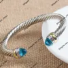 Designer Jewelry Bracelet Fashion Brand Davidss Popular Woven Twisted Wire Cable Opening 7mm bracelets