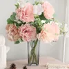 Fleurs décoratives, décoration d'entrée de salon, Simulation de Bouquet de fleurs, cadeau de fête des mères, 7 pétales de pêche, œillets de printemps
