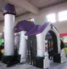 Partihandel 6m 20ft uppblåsbar Halloween Arch Air Blown Demon Castle Purple Ghost Tunnel Haunted House for Party and Mall Halloween dekoration