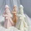 Craft Tools Kriss Kringle Plaster Gypsum Mould Cute Santa Claus Candle Mold Father Christmas Resin Silicone For Home Decor