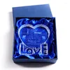 Cadeau de fête du 15e/20e anniversaire pour son K9 Crystal LOVE Heart Sculpture Souvenir Cadeaux Femme Lui Mari