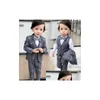 Pakken Vest Blazer Broeken Kinderen Kind Jongens Sets Formeel kostuum Heren Blazers Pak Jongen Kinderen Bruiloft Kleding 221205 Drop D Dhlmr