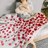 Blankets Valentine'S Day Love Texture Red Cashmere Blanket Winter Warm Soft Throw For Beds Sofa Wool Bedspread