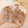 Butelki 10pcs Mini szkło z korkiem DIY Birthday Prezent Przezroczysta pusta wiadomość życząca butelka