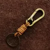 Keychains Genuine Leather Cowhide Weave Lanyard Keyring Men Women Car Key Holder Cover Auto Accessories Gifts