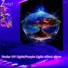 Tapisseries Violet/bleu Blacklight Lune Tapisserie Trippy Galaxy Nuages Coloré Ciel Étoilé Arbre UV Lumière Mur de Mer