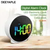 Deeyaple Colorful Alarm Clock Desk Clock Memory Function 12 24H LED Digital Table Clocks Dual Alarm Snooze Bedroom Bedside Clock 240131