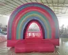 wholesale PVC Rainbow Bounce House Inflatable White bouncy Castle Soft Play Jumping Castles bouncer House jumper with blower For kids audits