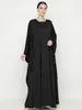 Этническая одежда Абаи для мусульманских женщин, однотонные, скромные, макси-размеры, с рукавами «летучая мышь», саудовские платья, исламский марокканский африканский молитвенный кафтан