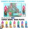 Original Vapen Mars Puff 9000 Prérempli Jetable Vape Batterie Rechargeable Bobine De Maille Grande Vapeur 6 Couleurs RVB Lumière Multi SHISHA Saveurs vape desechable EU SHIP