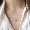 Girocollo quadrato azzurro collana con zirconi cubici donne fidanzamento accessori da sposa ciondolo brillante gioielli di moda