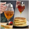 Dinnerware Sets 2 Pcs Honey Dispenser Syrup Pot With Dipper Stirring Rod Kitchen Gadget Plastic Juice Container Can Storage Jar