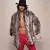 Cappotto in pelliccia da uomo di design con stampa leopardata e colletto con bavero alla moda per coppie H5AI