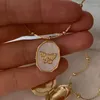 Hänge halsband Japan Korea Shell Butterfly Frame Po Necklace 18K Gold Plated Zircon Women Choker Vintage Estetiska smycken