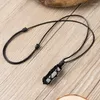 Pendant Necklaces Natural Black Obsidian Necklace Handmade Woven Rope Hexagon Point Wrapped Couple Jewelry For Mens Gift