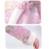 Ethnische Kleidung Plüsch Winter Qipao Kleid Mädchen Teenager Chinesisches Jahr Kleidung Rosa Blau Rot Stickerei Cheong Sam Kleider Für Kinder Mädchen 2024