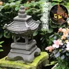 Decorative Figurines Solar Pagoda Lantern Garden Buddha Statue Indoor/Outdoor Zen Asian Decor For Landscape Balcony Patio Porch Yard Art