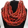 Choker Sherpa Glass Beads Coral Red Antiqued Lampwork 구슬 목걸이 2024 가을 도착 티베트 보석 TNL190