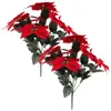 装飾的な花大きな赤い花のシミュレーションポインセチアガーデンポットプラント2PC（7ポインセチア21葉）クリスマス