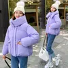 Women's Trench Coats Down Cotton Jacket Korean Loose Fluffy Bread Suit Short Hooded Thick Coat